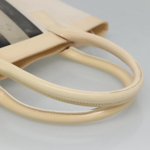 GUCCI Sherry Line Hand Bag Canvas White Black - Picture 7 of 12